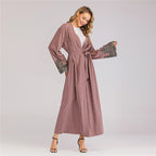 Rhinestones Embroidered Cardigan Dress