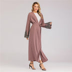 Rhinestones Embroidered Cardigan Dress