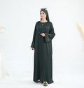 Wrinkle Satin Abaya Dress