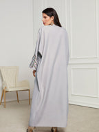 Embroidery Casual Open Kimono Abaya Moroccan