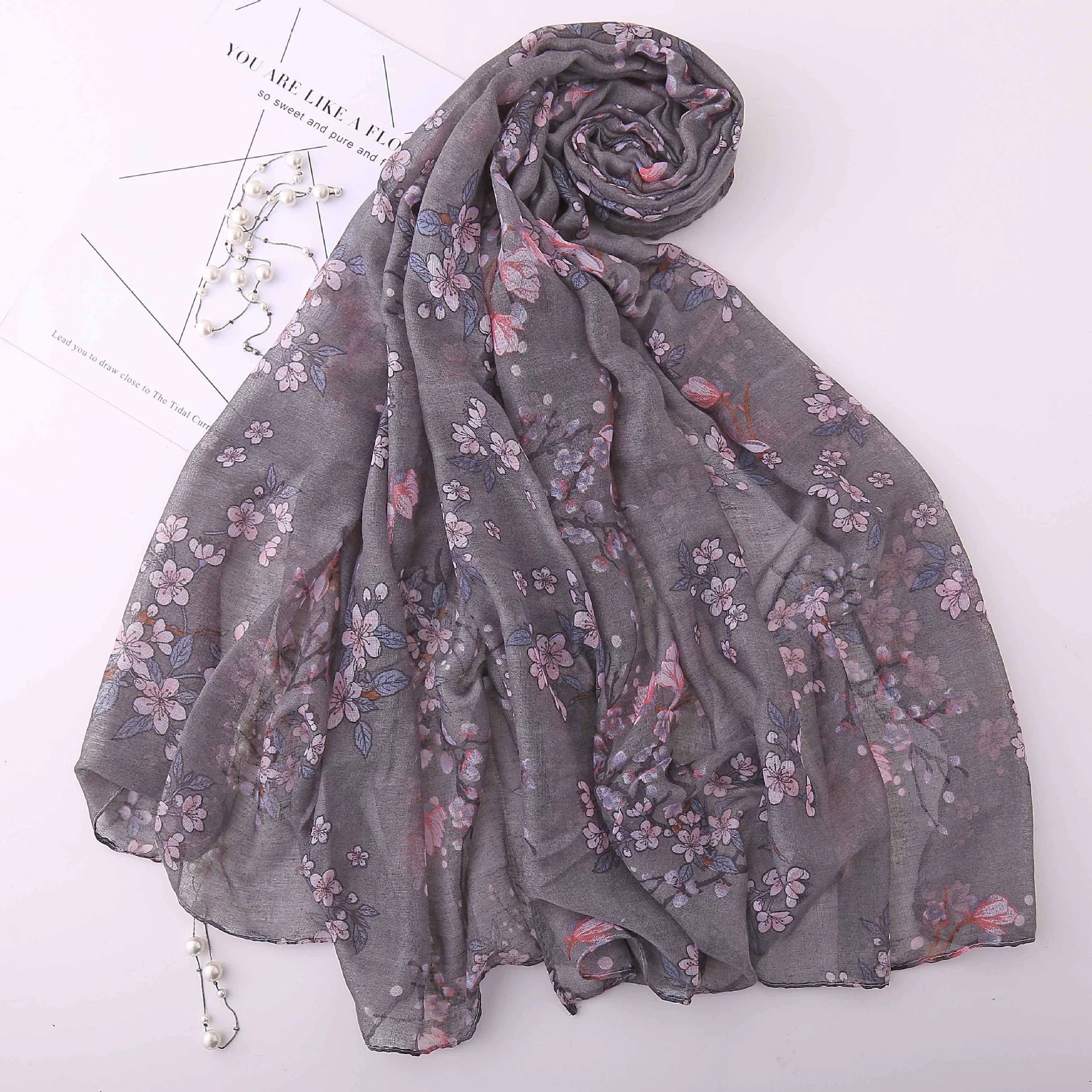 Flower Printed Hijab