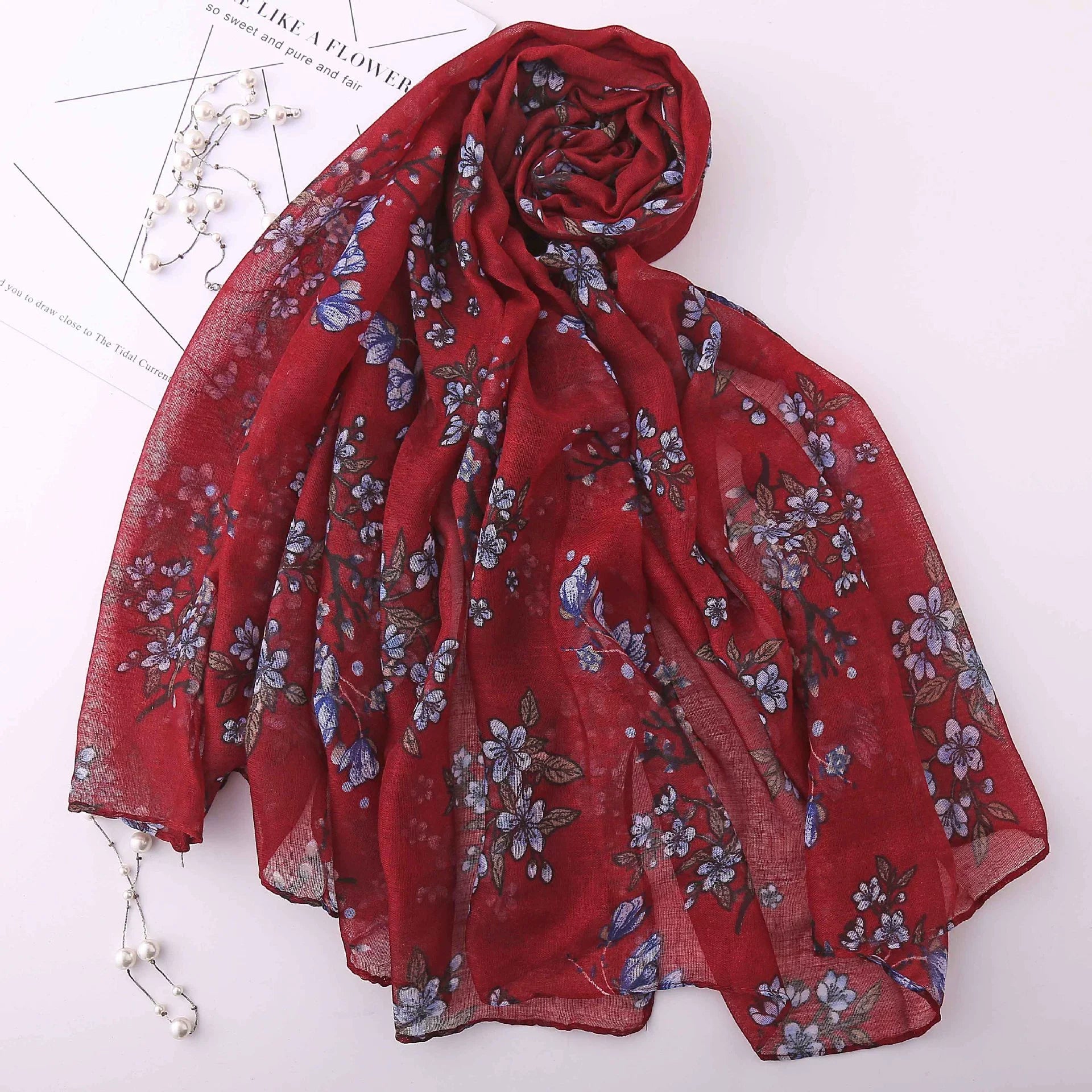 Flower Printed Hijab