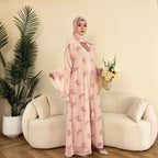 Elegant Flower Chiffon Open Abaya