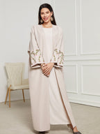 Embroidery Casual Open Kimono Abaya Moroccan
