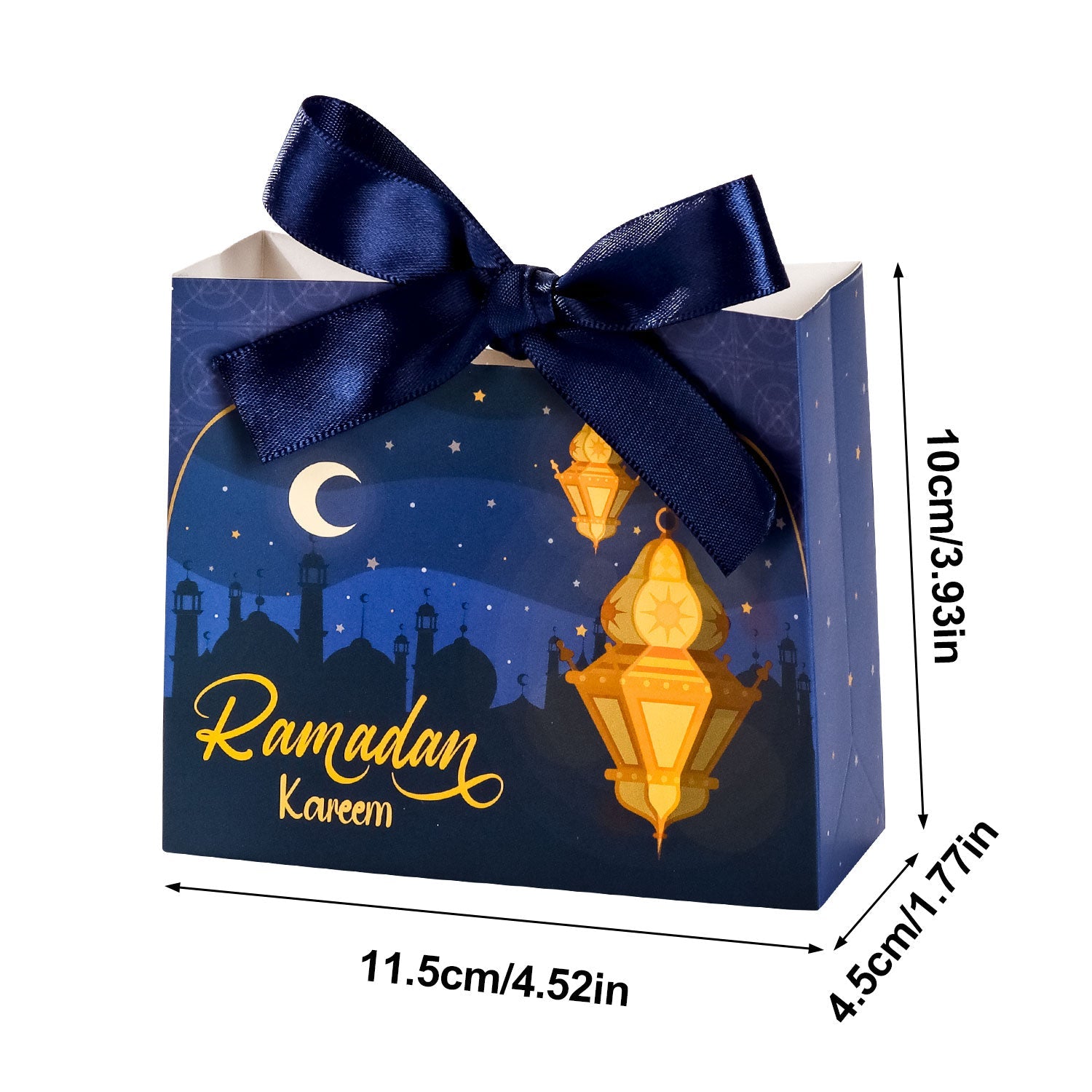 Ramadan Bow Gift Box 10 Pcs Blue