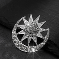 Star & Moon Alloy Brooch