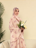 Elegant Flower Chiffon Open Abaya