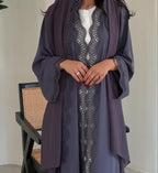 Hollow Lace Abaya with Hijab
