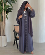 Hollow Lace Abaya with Hijab