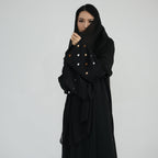 Heart Embroidery Open Abaya