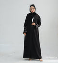 Bow Embroidery Kimono Open Abaya with Hijab