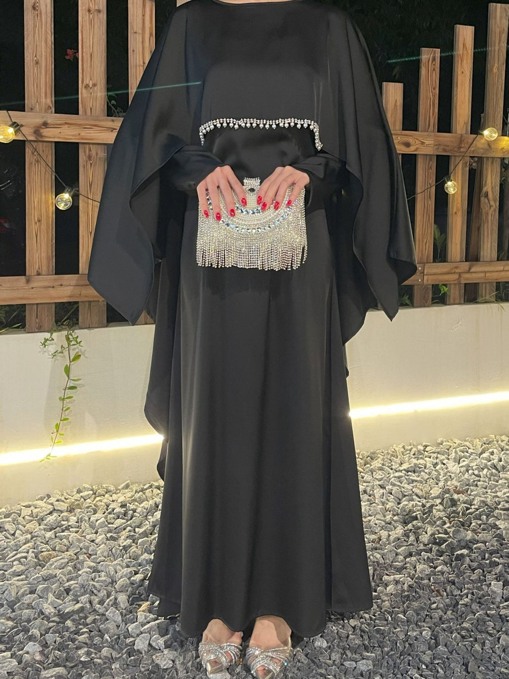 Satin Cape Elegant Abayas