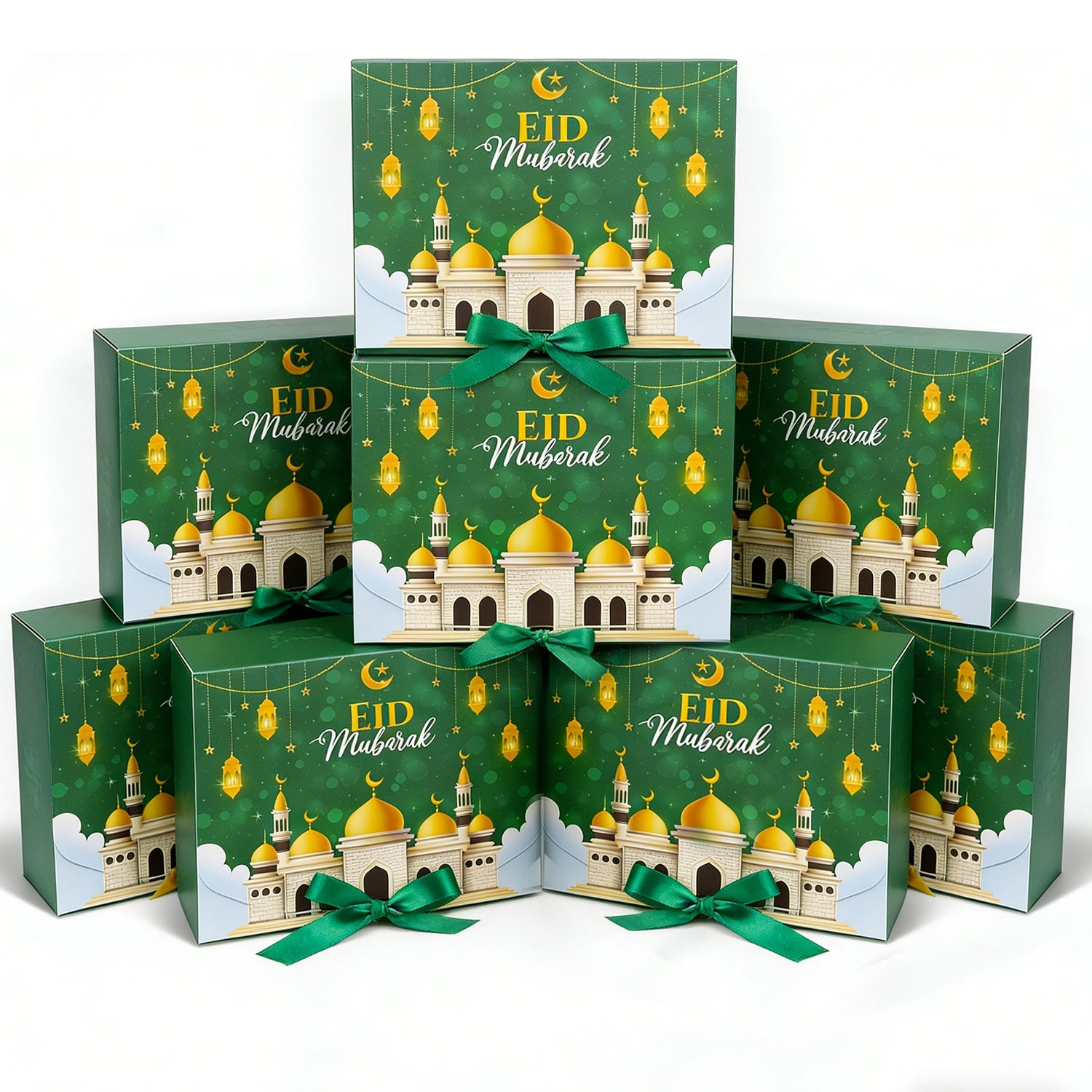 Ramadan Flip Gift Box 10 Pcs Green Castle