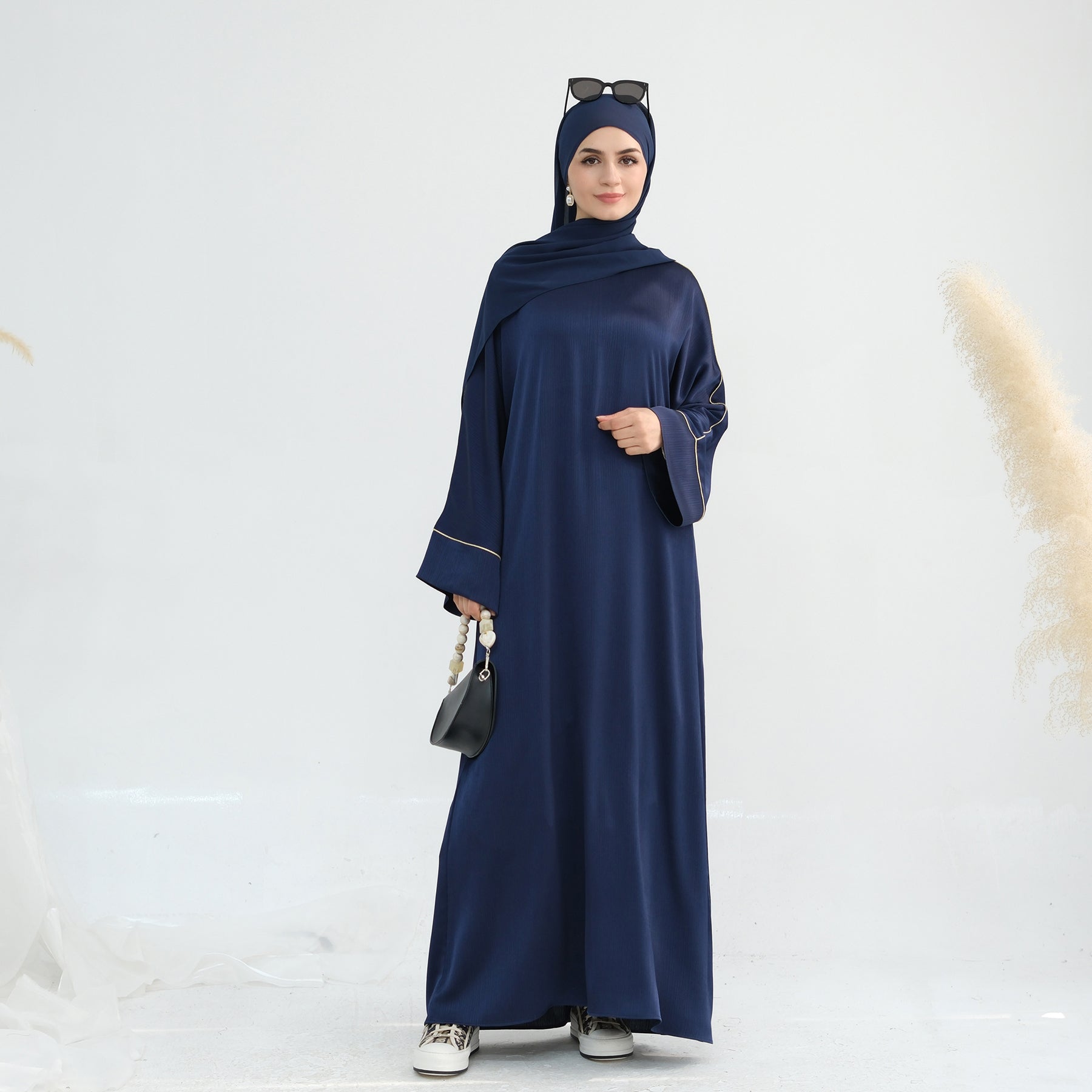 Wrinkle Satin Abaya Dress