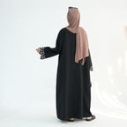 2 Pcs Embroidered Floral Abaya