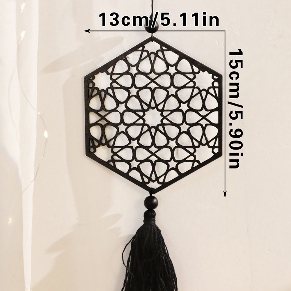 Black Moon Star Hollow Wooden Wall Decor