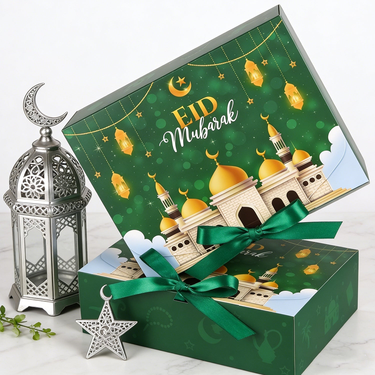 Ramadan Flip Gift Box 10 Pcs Green Castle