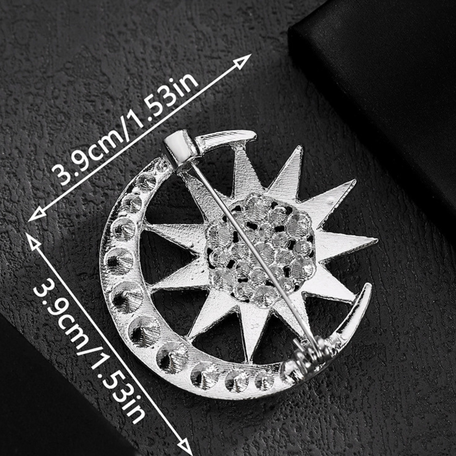 Star & Moon Alloy Brooch