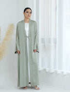 Elegant Lace Up Cardigan Abaya