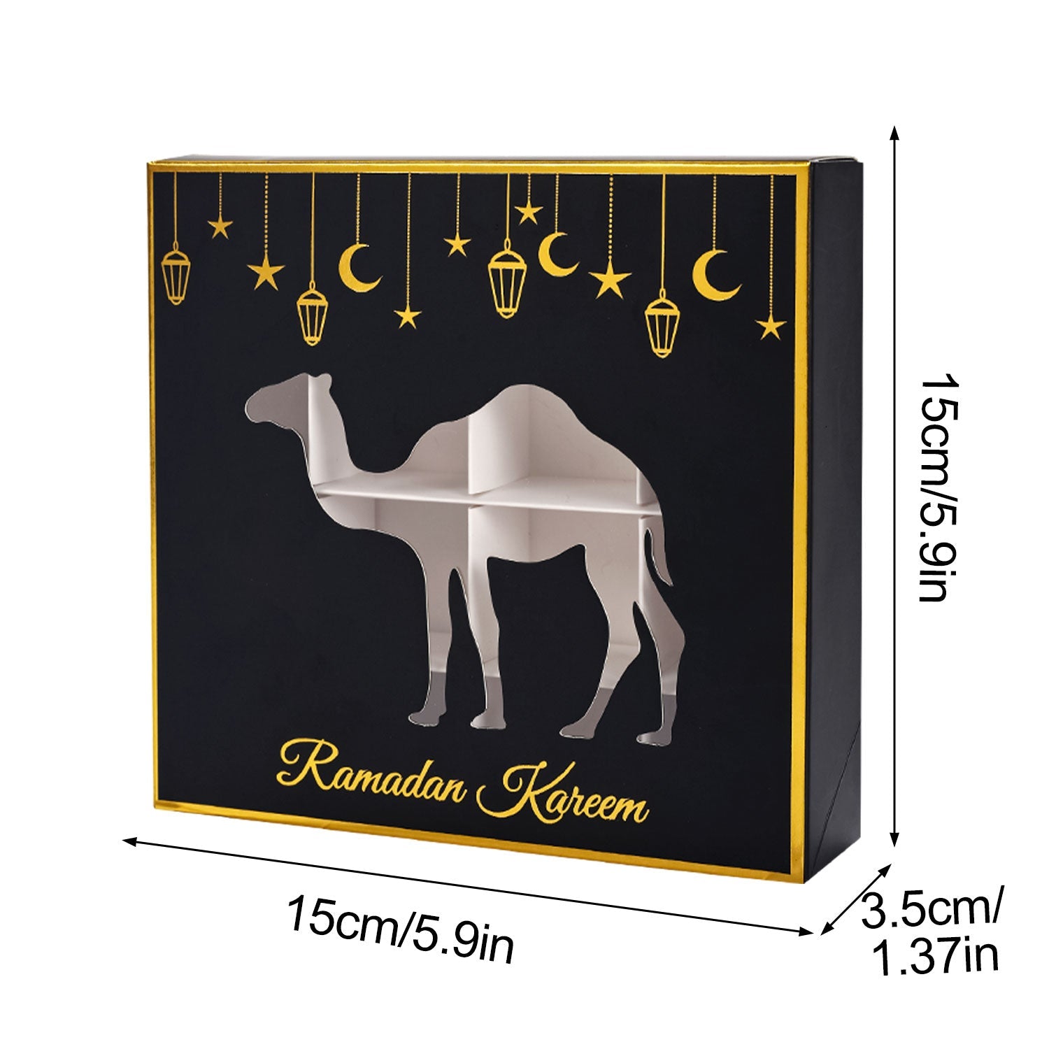 Ramadan Window Chocolate Candy Box 10 Pcs Black 2