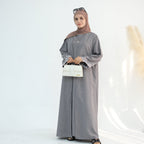 2 Pcs Embroidered Floral Abaya