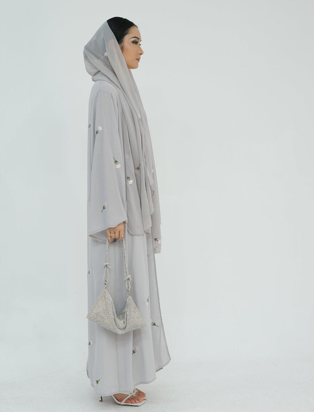 Floral Embroidery Abayas with Hijab