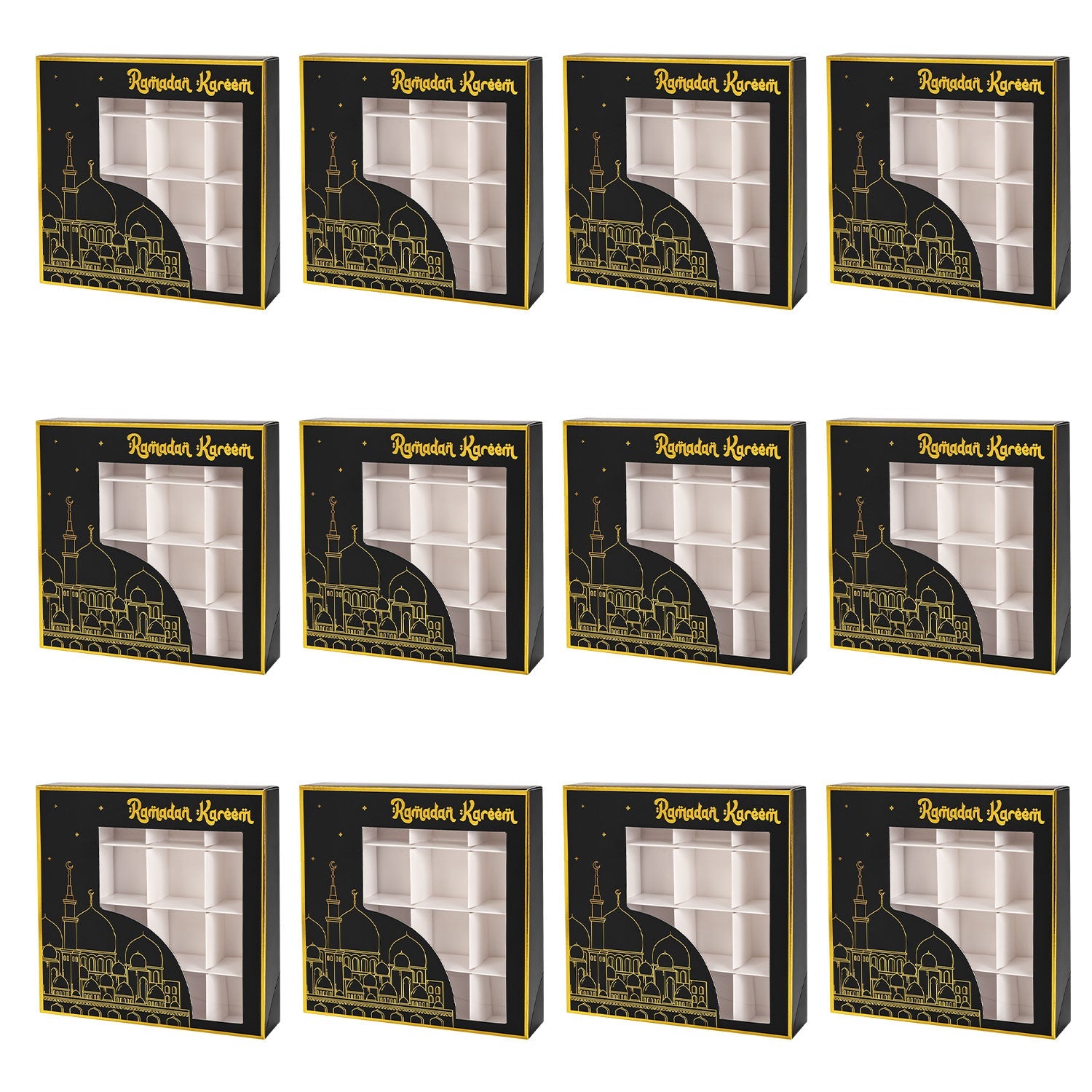 Ramadan Window Chocolate Candy Box 10 Pcs Black 1