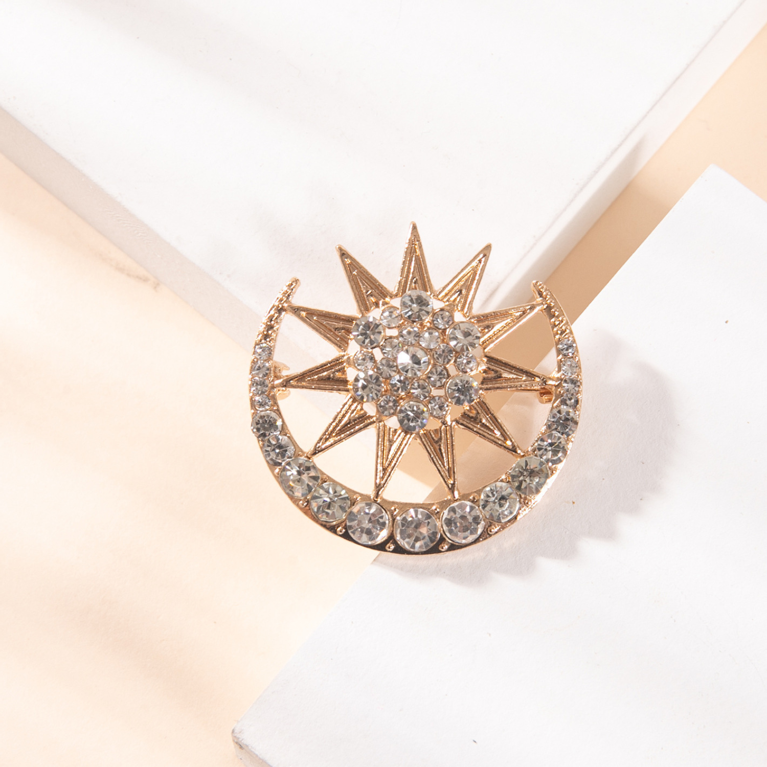 Star and Moon Brooch