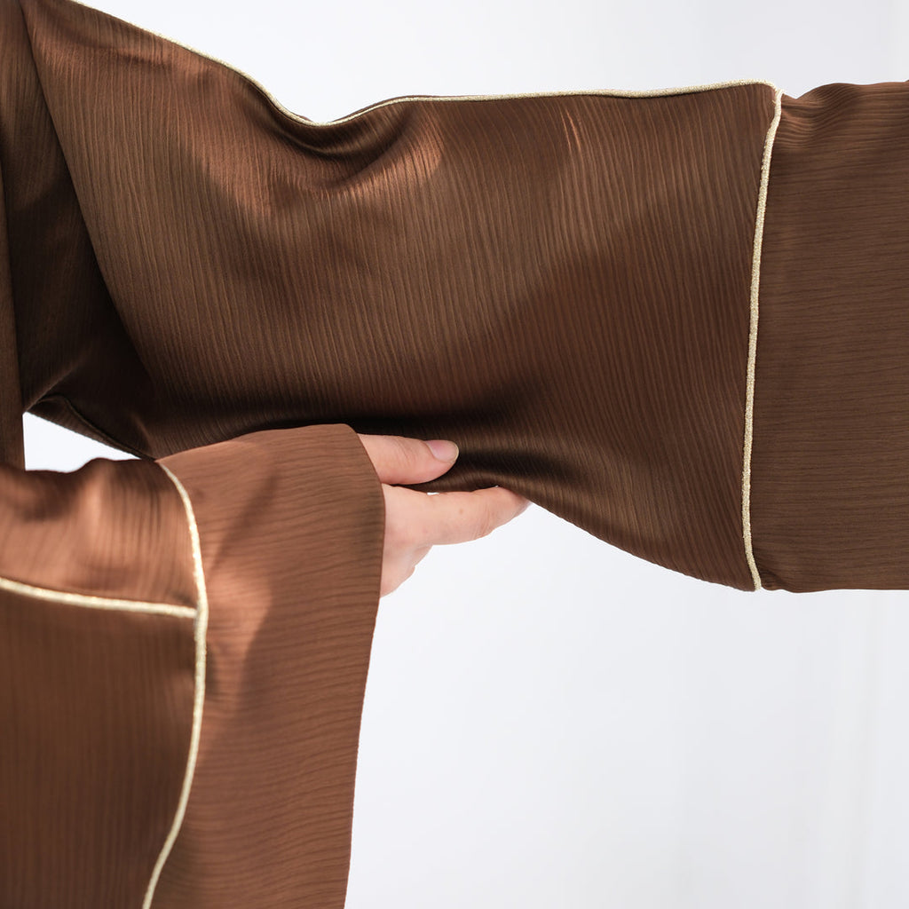 Wrinkle Satin Abaya Dress