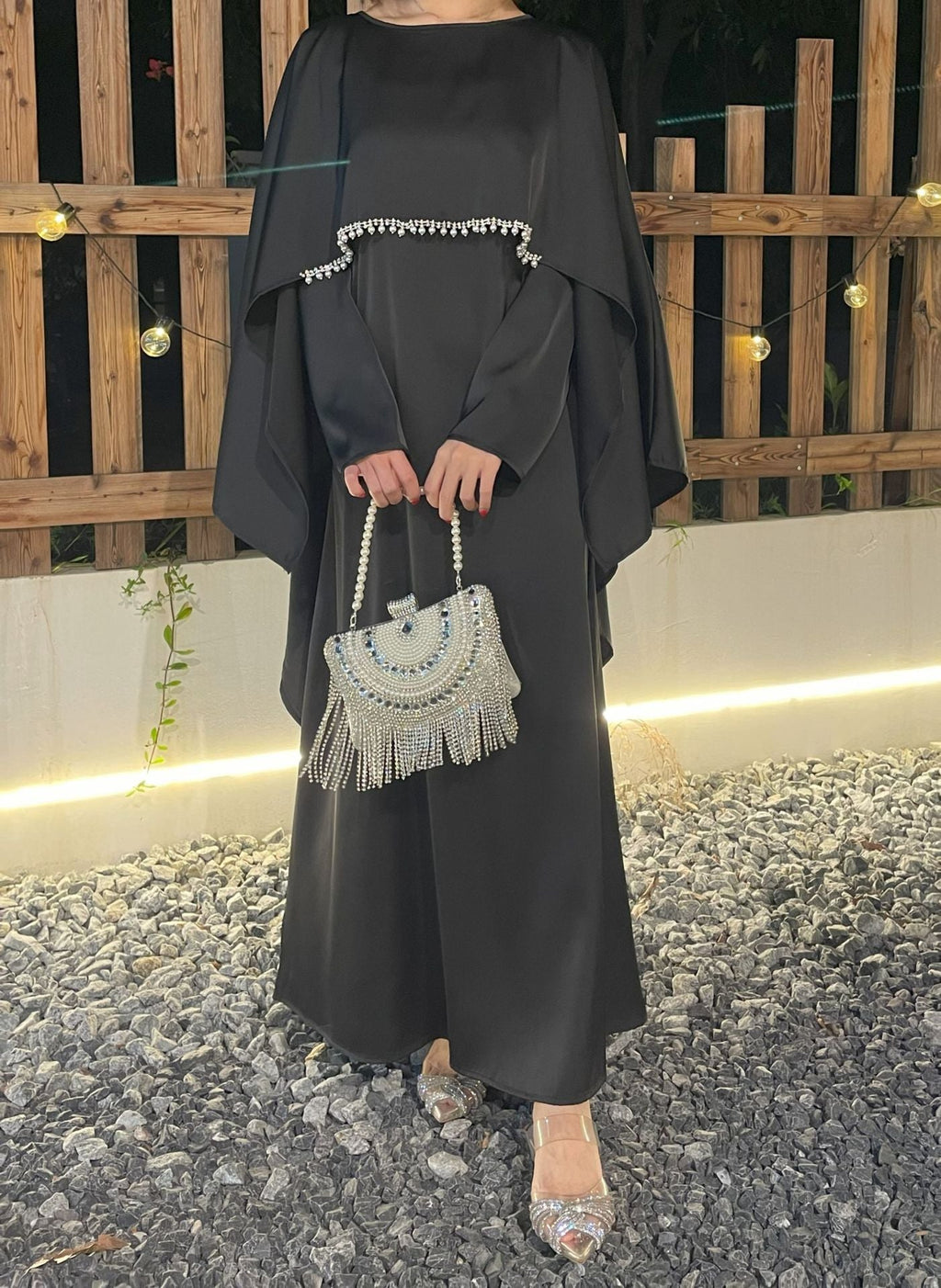 Satin Cape Elegant Abayas