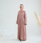 Wrinkle Satin Abaya Dress