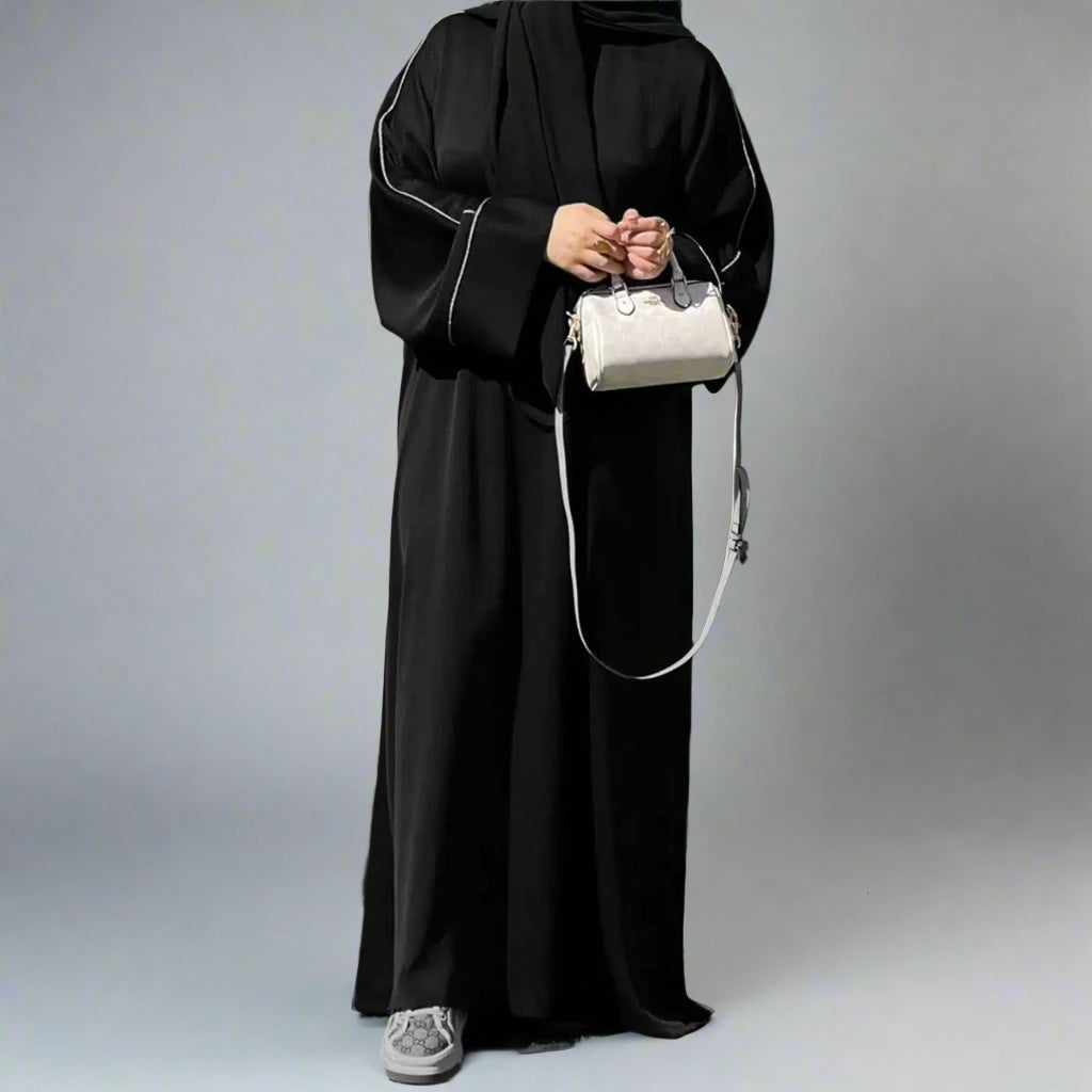 Wrinkle Satin Abaya Dress