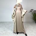Large Wave Spliced Sleeve Long Dress