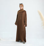 Wrinkle Satin Abaya Dress