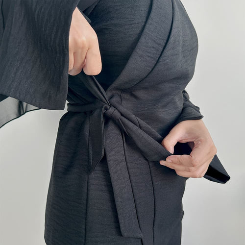 2pc Set Modest Solid Color Abaya