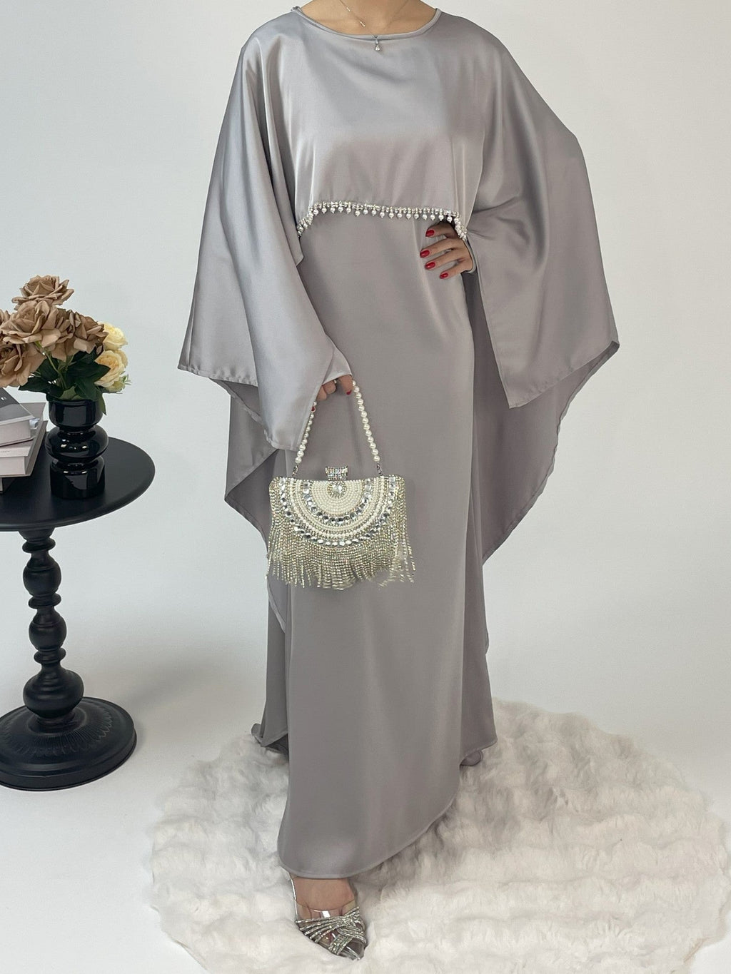 Satin Cape Elegant Abayas