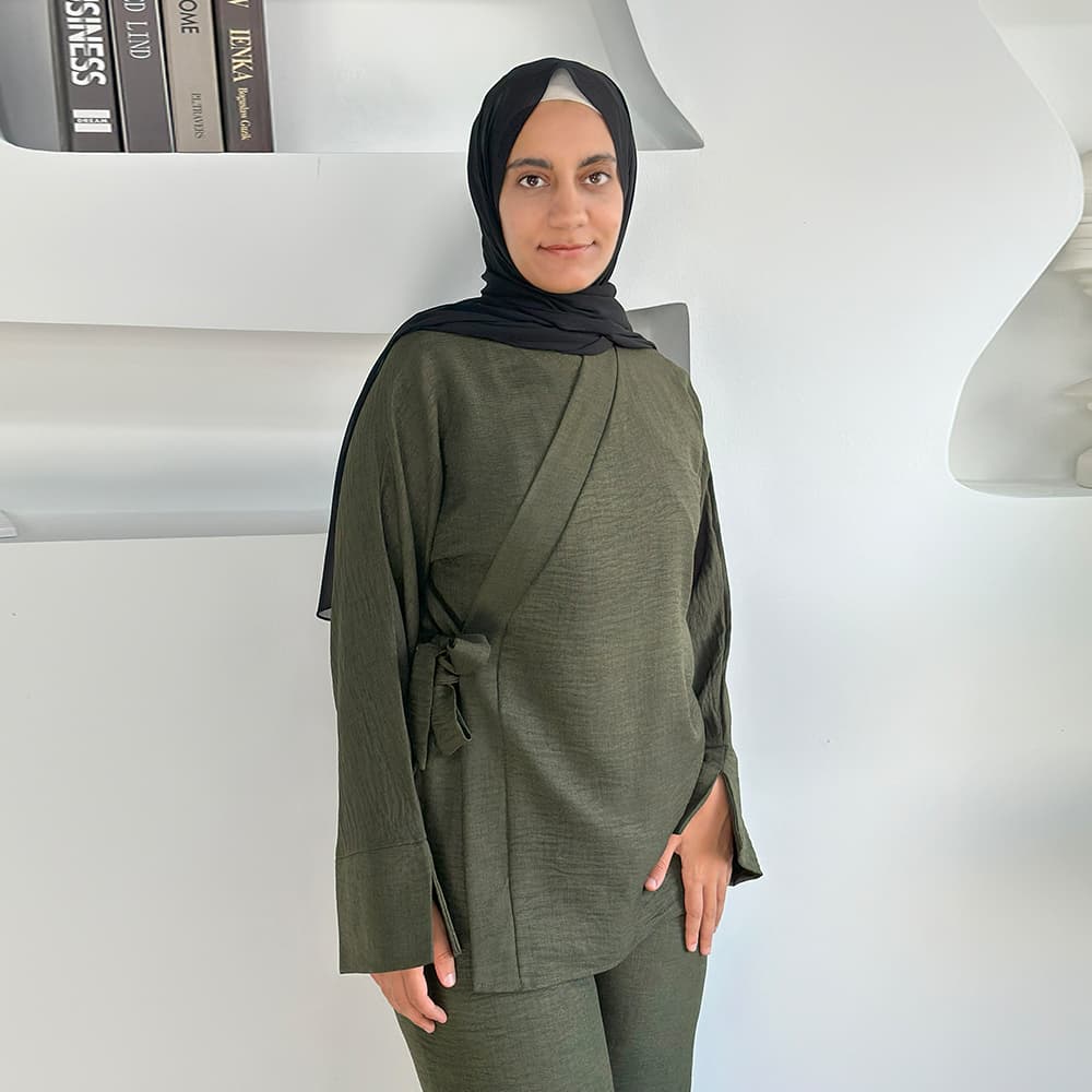 2pc Set Modest Solid Color Abaya