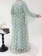 2 Pcs Rose Lace Loose Abaya
