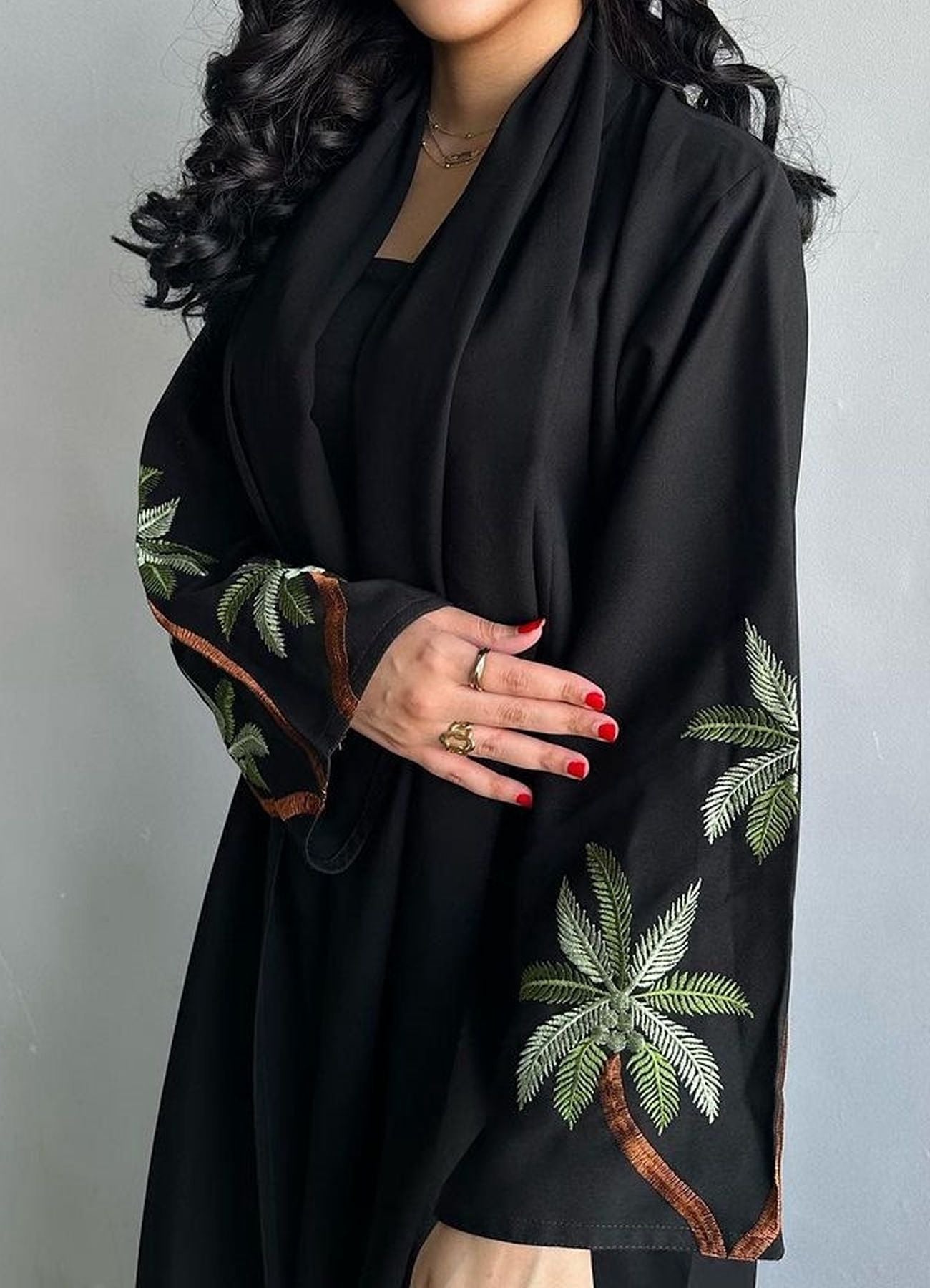 Embroidered Solid Color Abayas