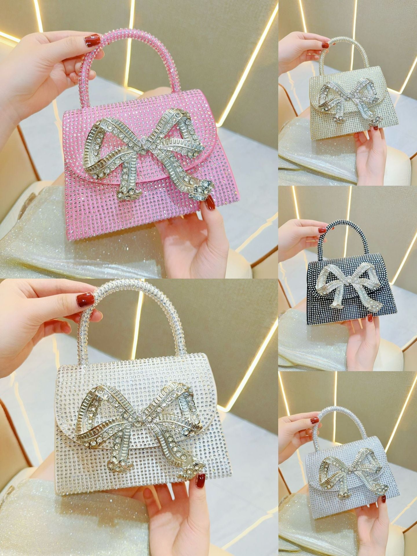 Rhinestone Bowknot Sparkly Handbag