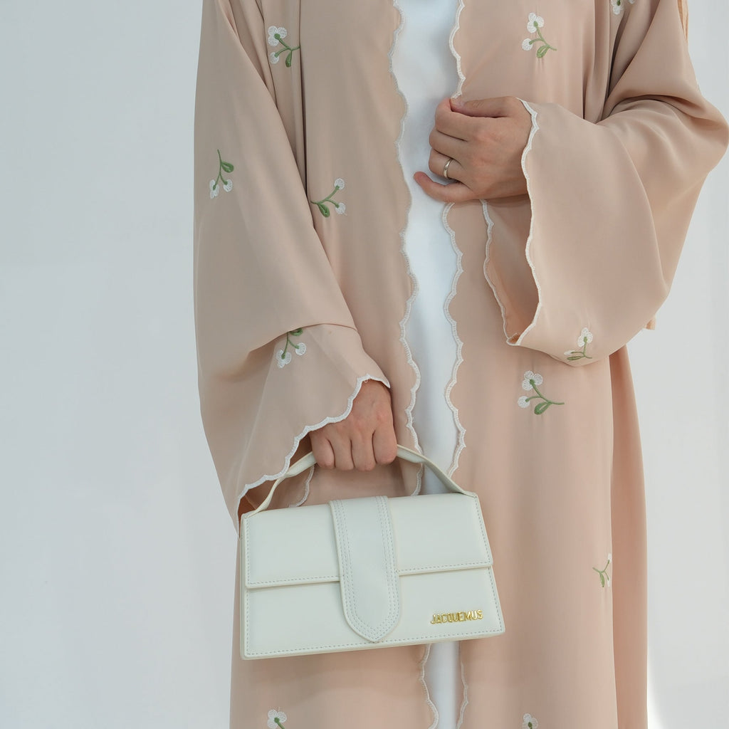 Flower Embroidery Elegant Lace Abaya