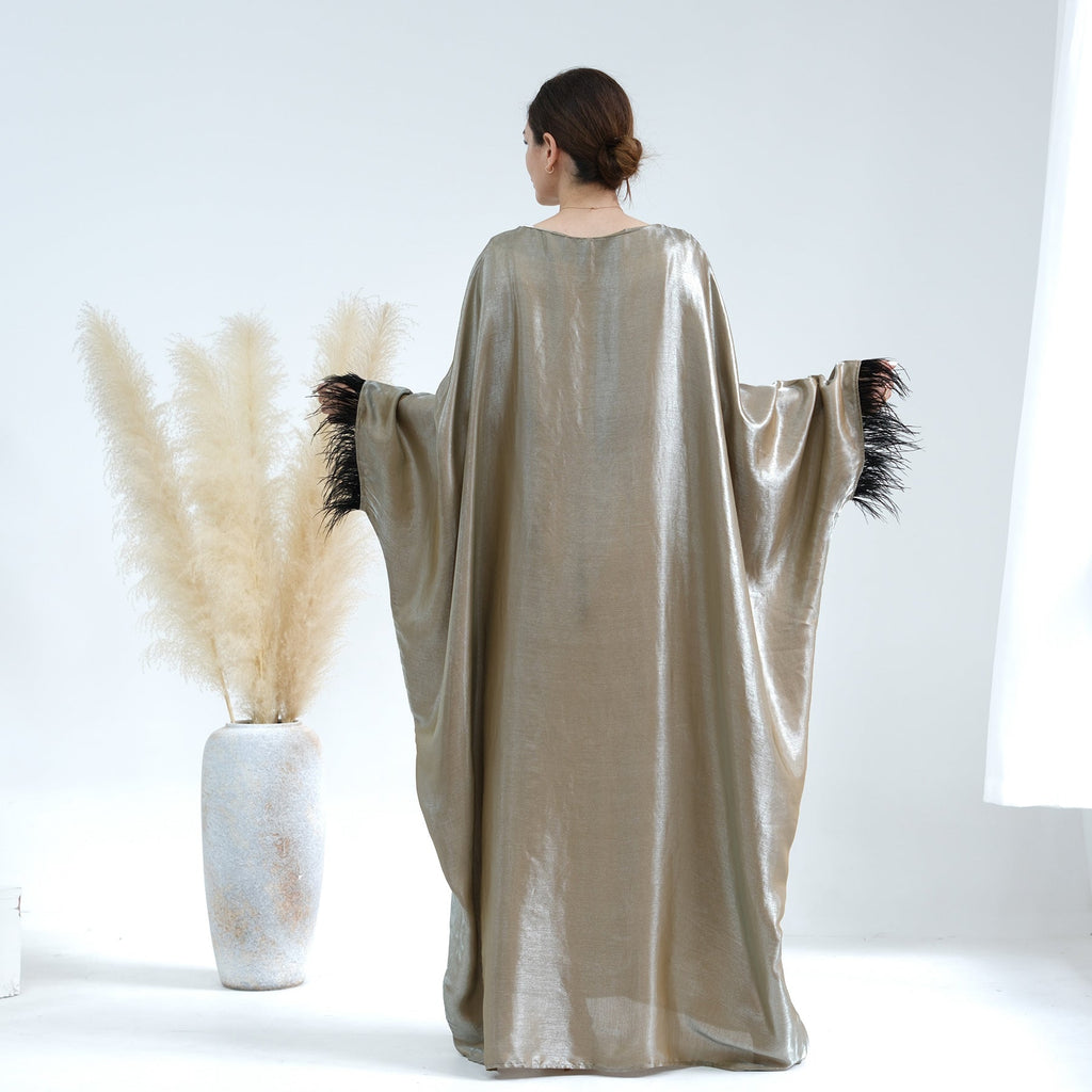 Feather Batwing Adjustable Abaya