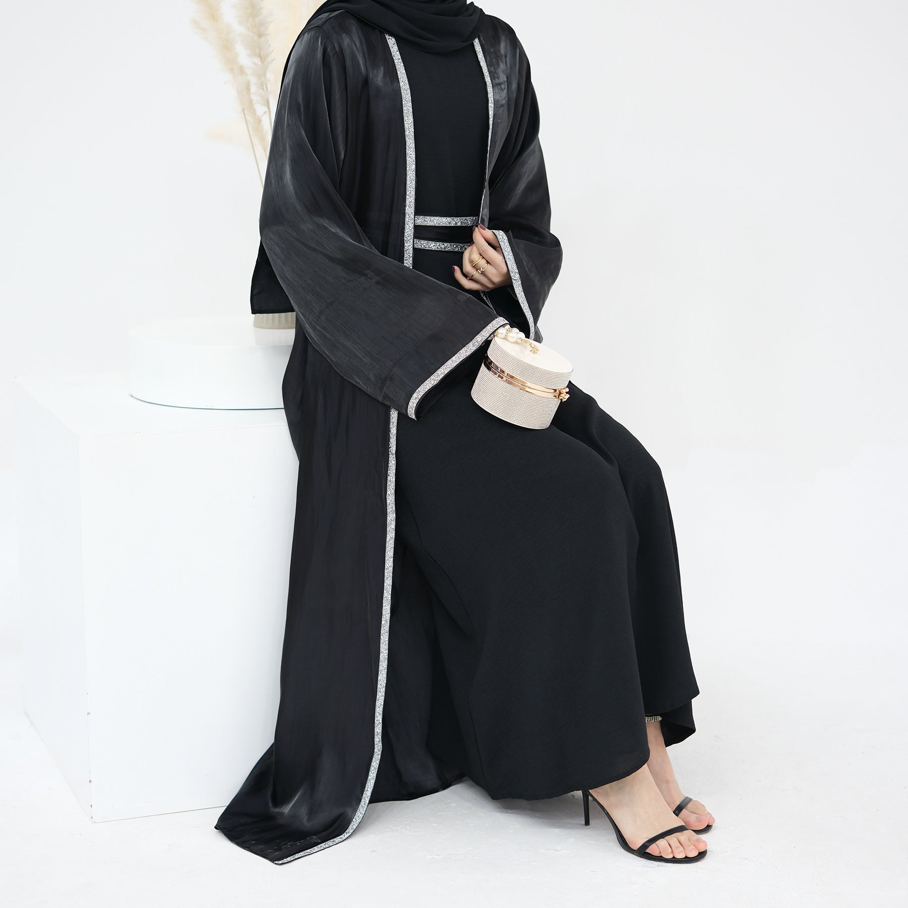 Light Flowing Tulle Abaya With Hijab