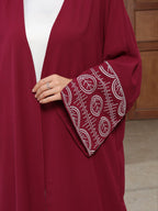 Embroidered Cardigan Bat Sleeve Abaya