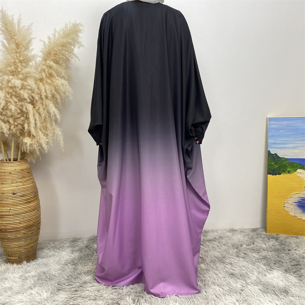 Gradient Batwing Sleeves Abayas
