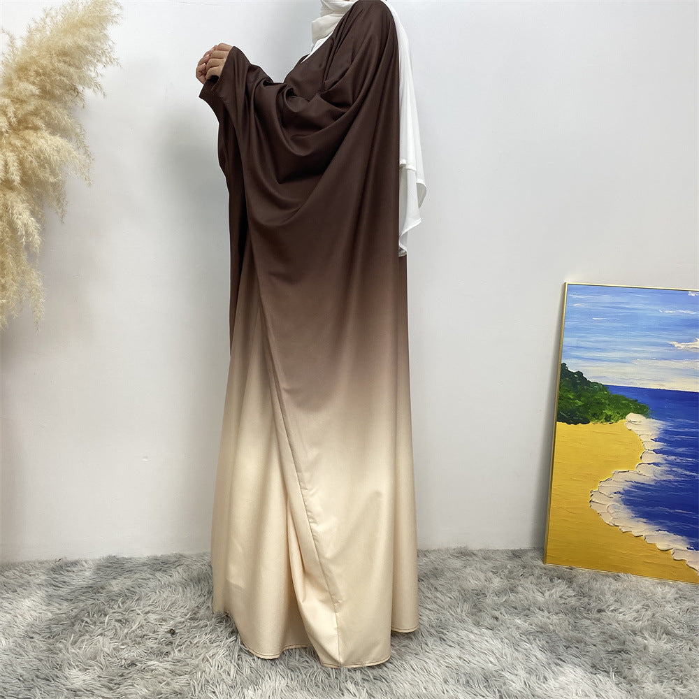 Gradient Batwing Sleeves Abayas