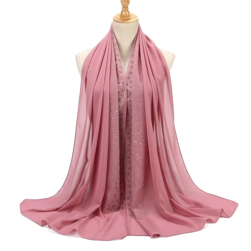 Hot Drill Embroidery Hijab