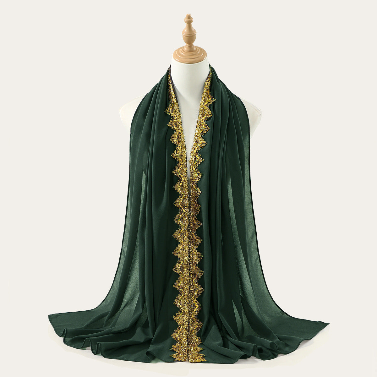 Golden Crown Chiffon Long Scarf for Women