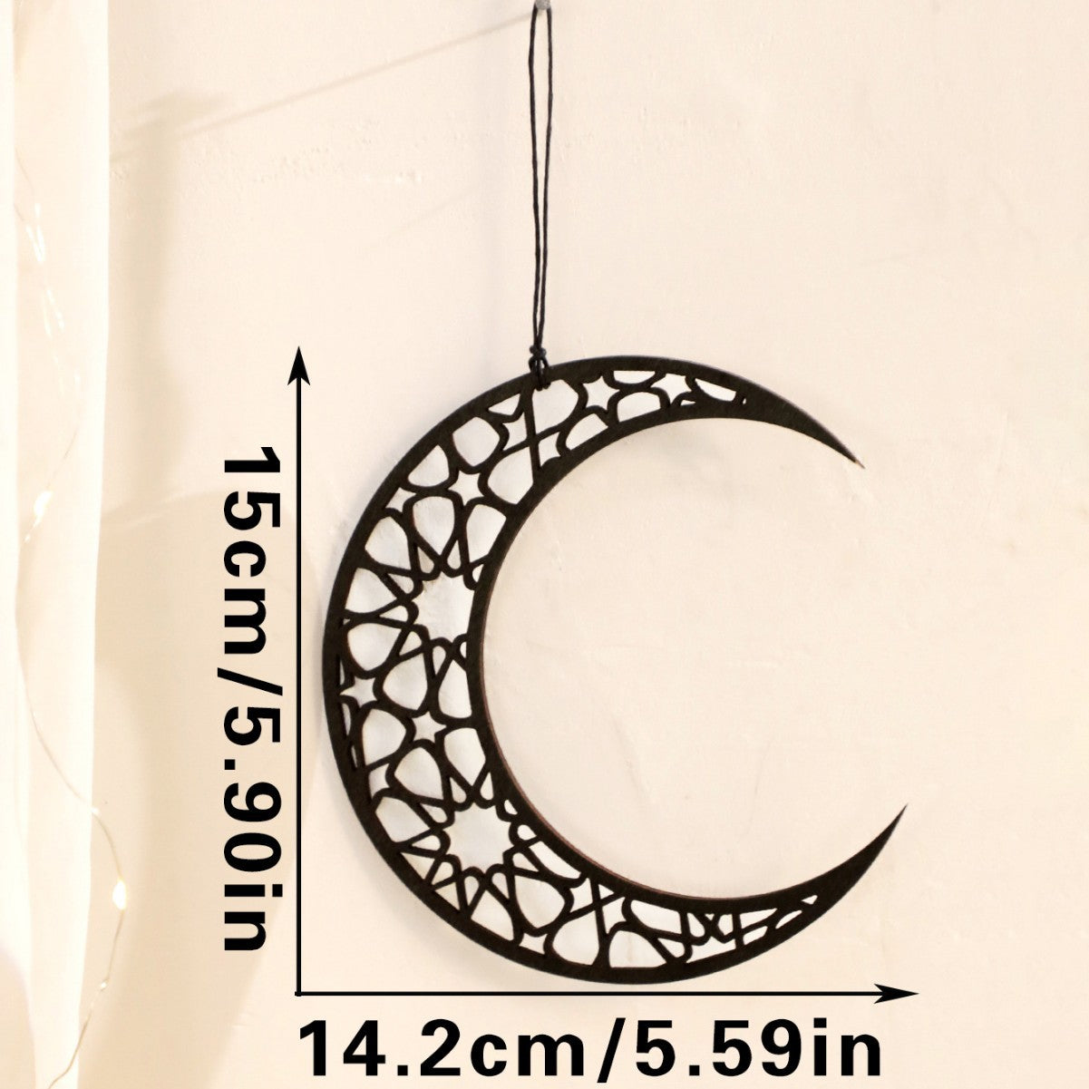 Ramadan Moon Star Wooden Hanging Decor