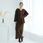 Autumn and Winter Thickened Knitted Abaya Set